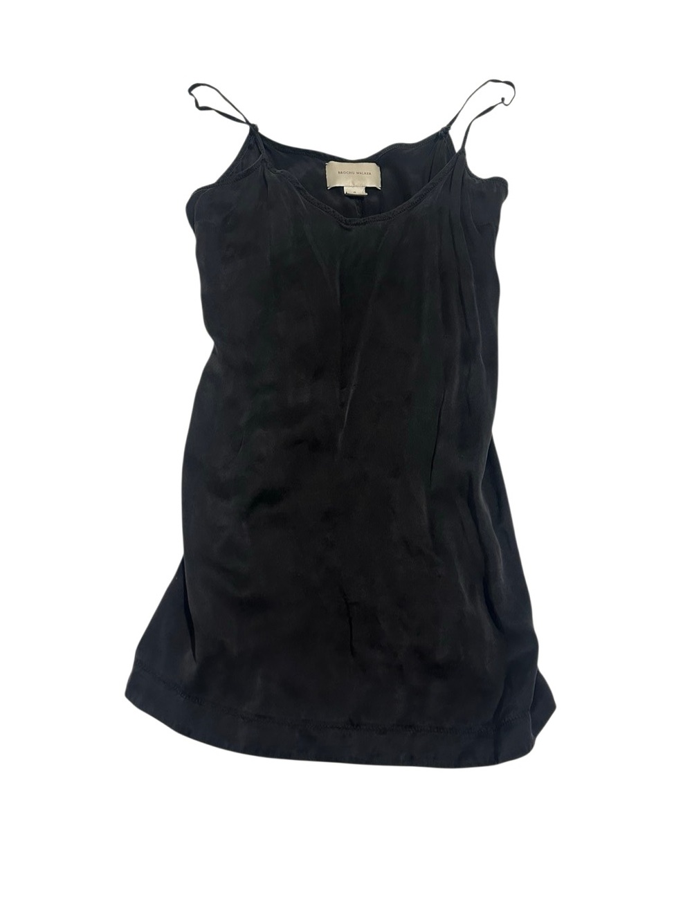 Brochu Walker Black Silk Slip Cami with Adjustable Straps